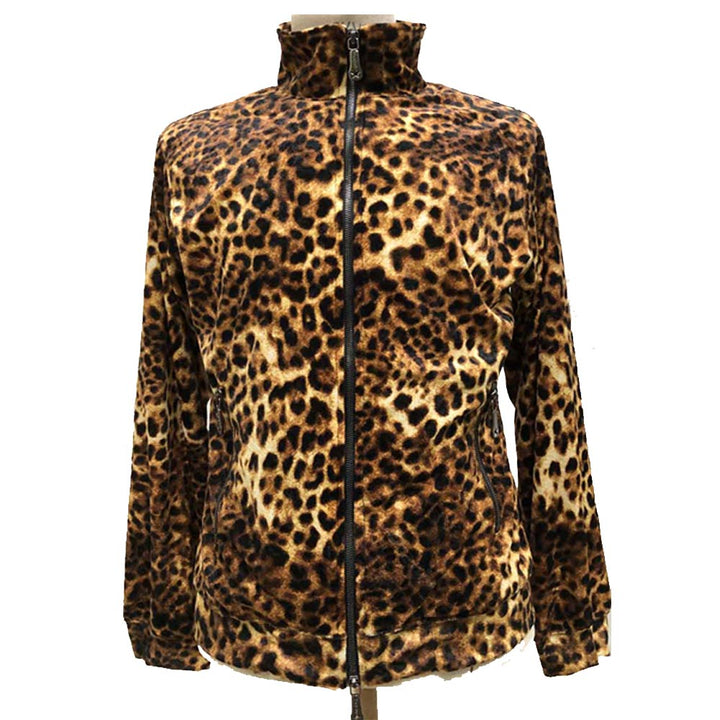 MC2822 Leopard Velor Zipup Track Jacket #50 Leopard