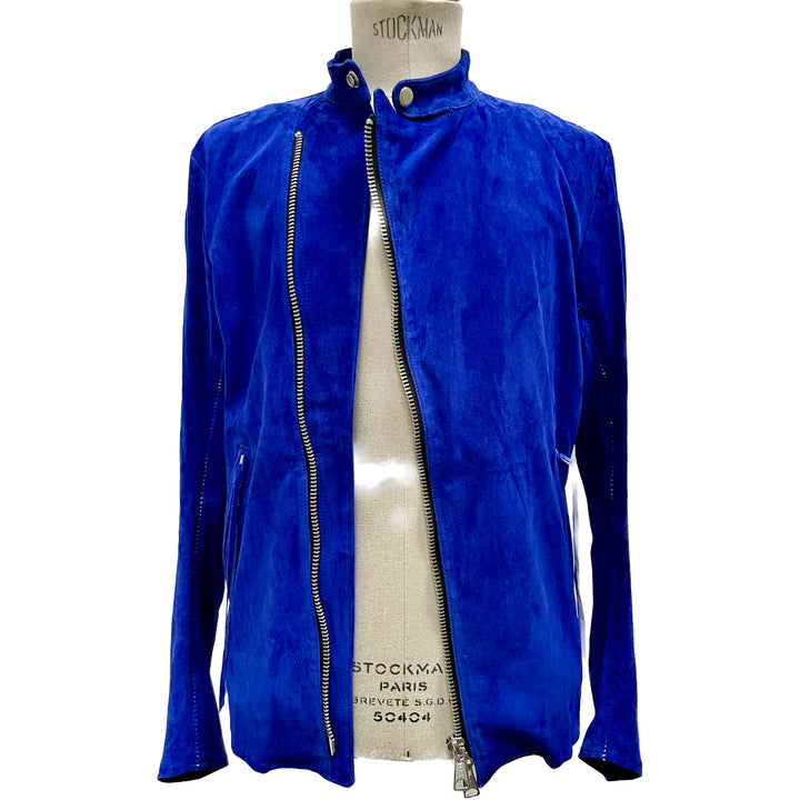 ML3010 Super Stretch Lamb Suede Leather ASM Riders Jacket　 #85 BRILLIANT ROYAL BLUE