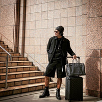 Wool felt cable coach jacket Black