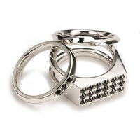 Over Culet Space Ring Set Black Diamond