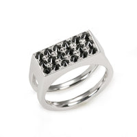 Over Culet Space Ring Black Diamond