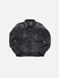 12oz SOFT BLACK DENIM TRUCKER JACKET GREY