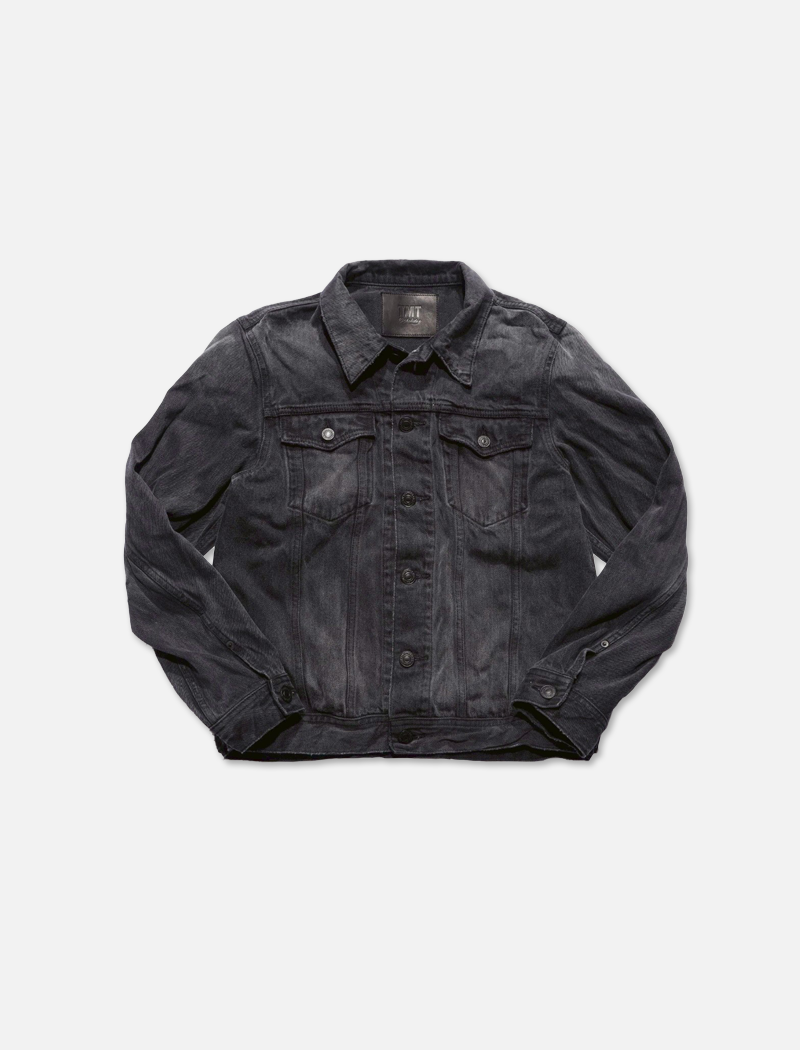 12oz SOFT BLACK DENIM TRUCKER JACKET GREY