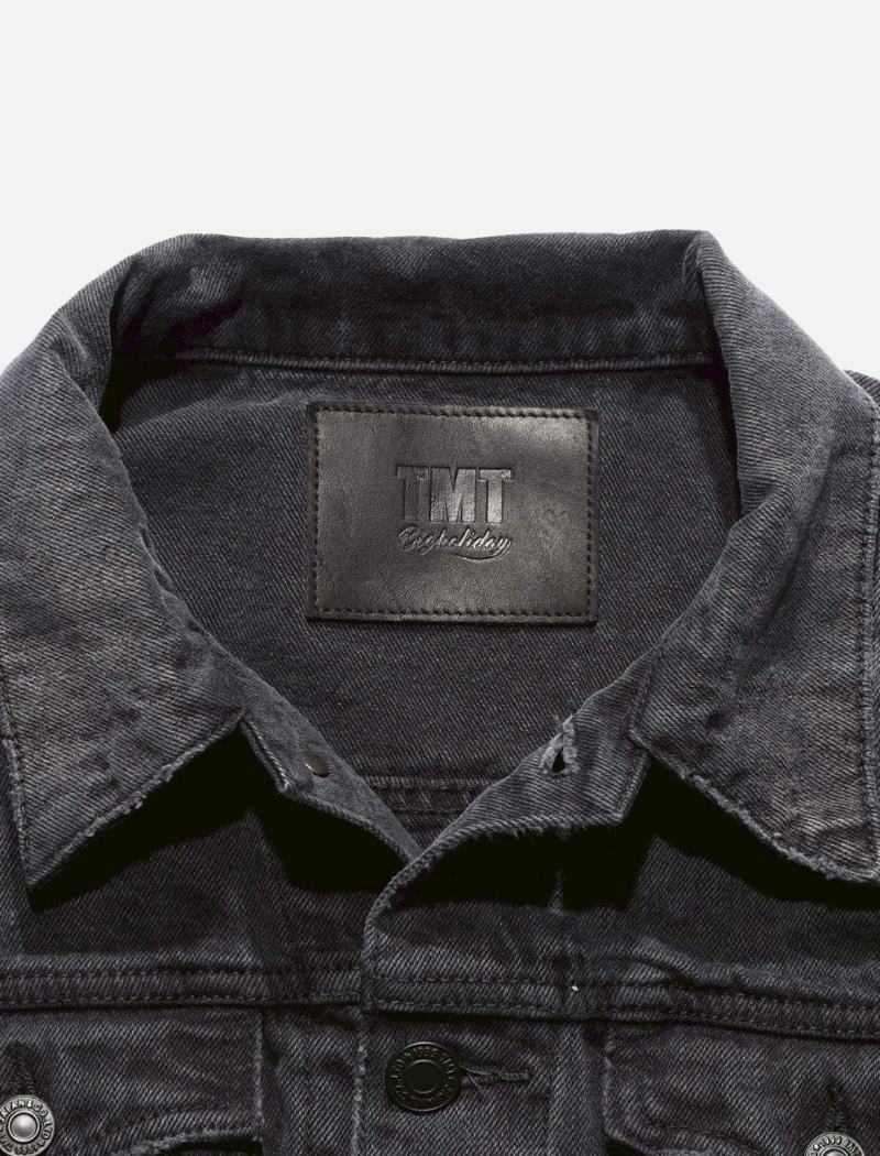 12oz SOFT BLACK DENIM TRUCKER JACKET GREY