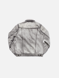 12oz SOFT BLACK DENIM TRUCKER JACKET LIGHT GREY