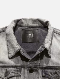 12oz SOFT BLACK DENIM TRUCKER JACKET LIGHT GREY