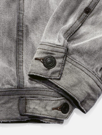 12oz SOFT BLACK DENIM TRUCKER JACKET LIGHT GREY