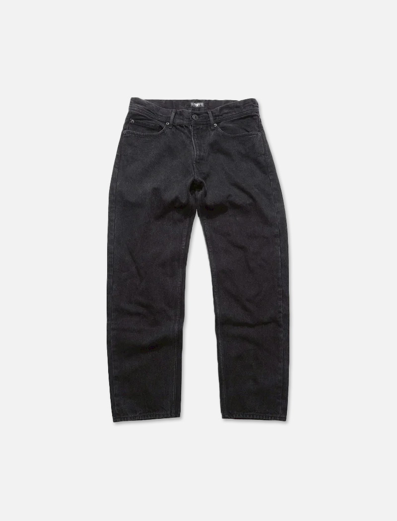 12oz SOFT BLACK DENIM 5P STRAIGHT BLACK