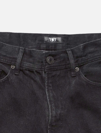 12oz SOFT BLACK DENIM 5P STRAIGHT BLACK