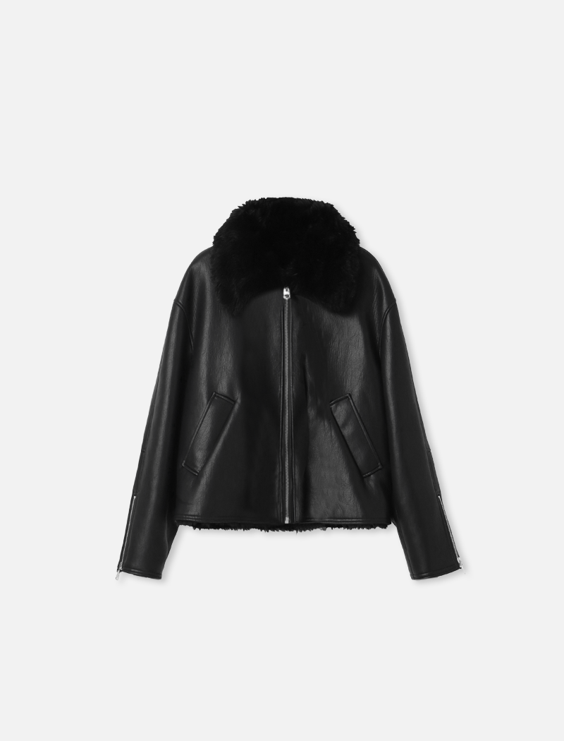 Fake mouton jacket Black/Black