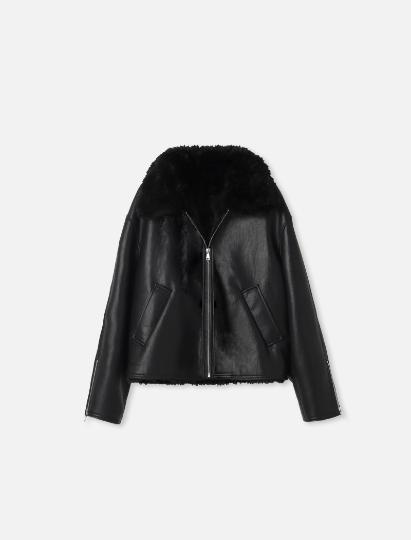 Fake mouton jacket Black/Black