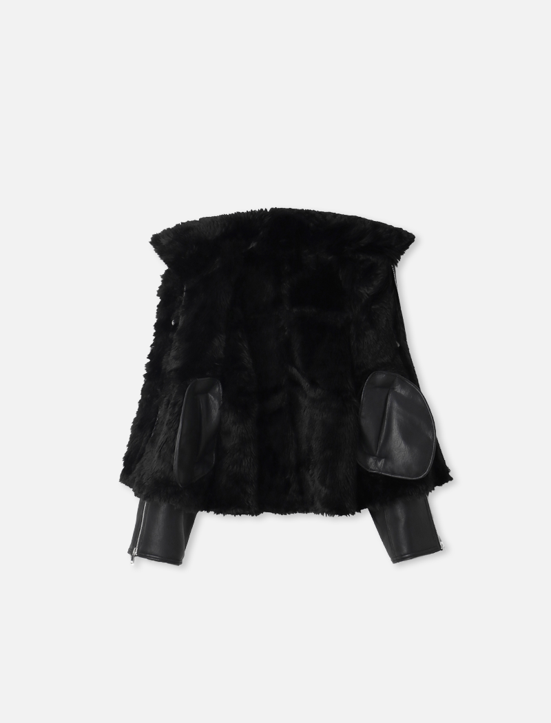 Fake mouton jacket Black/Black