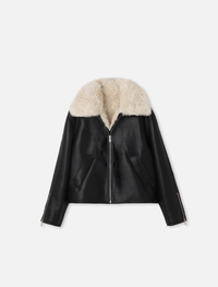 Fake mouton jacket Black/Ivory