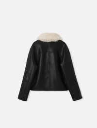 Fake mouton jacket Black/Ivory