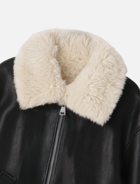 Fake mouton jacket Black/Ivory