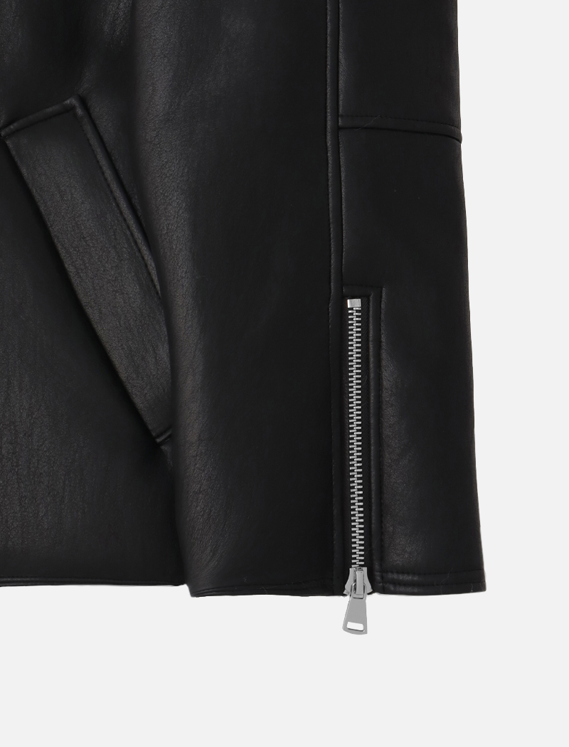 Fake mouton jacket Black/Ivory