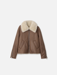 Fake mouton jacket Brown/Ivory