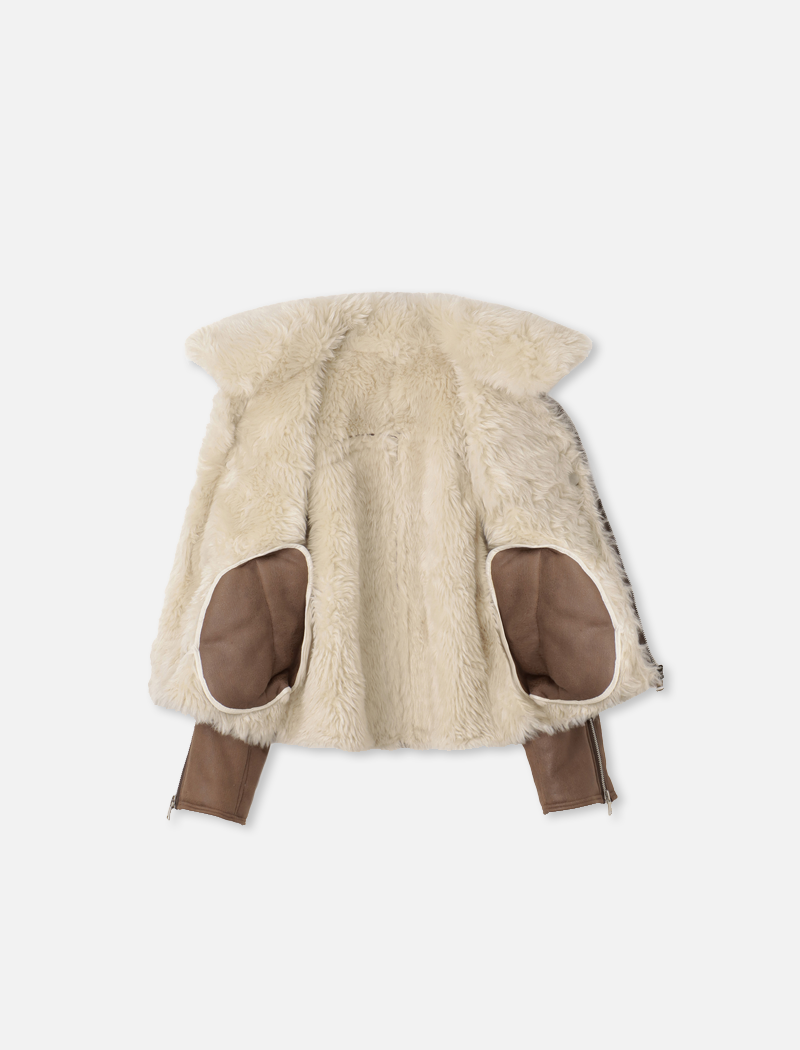 Fake mouton jacket Brown/Ivory