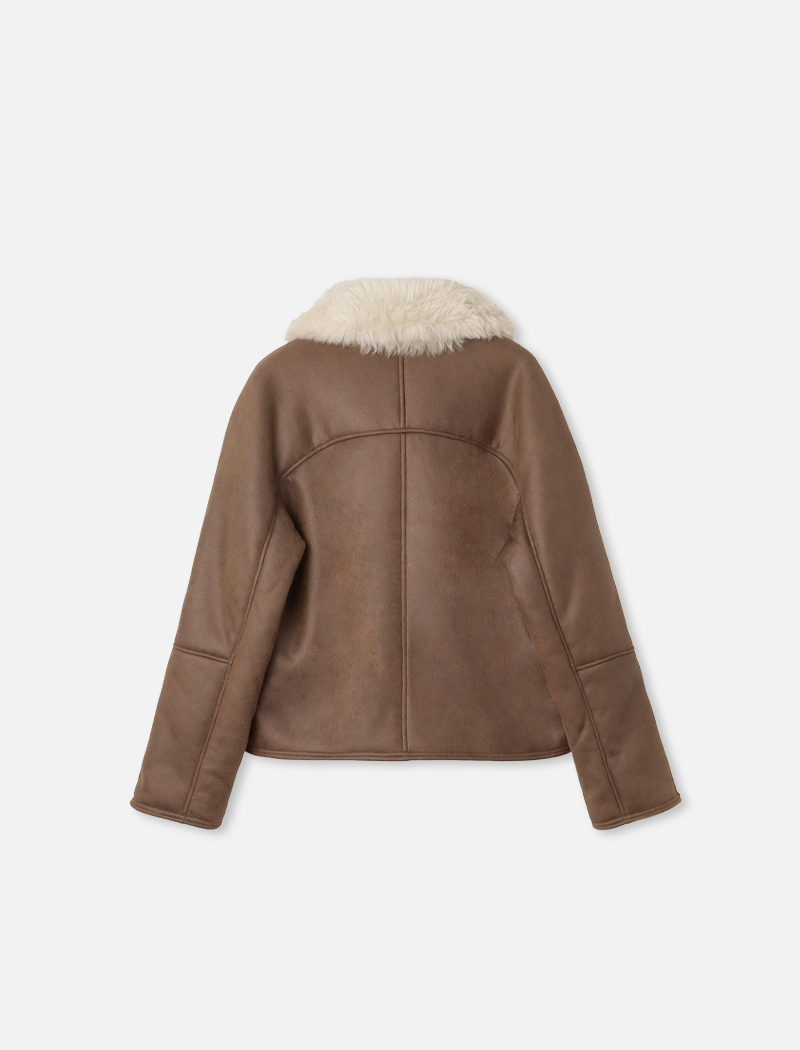 Fake mouton jacket Brown/Ivory