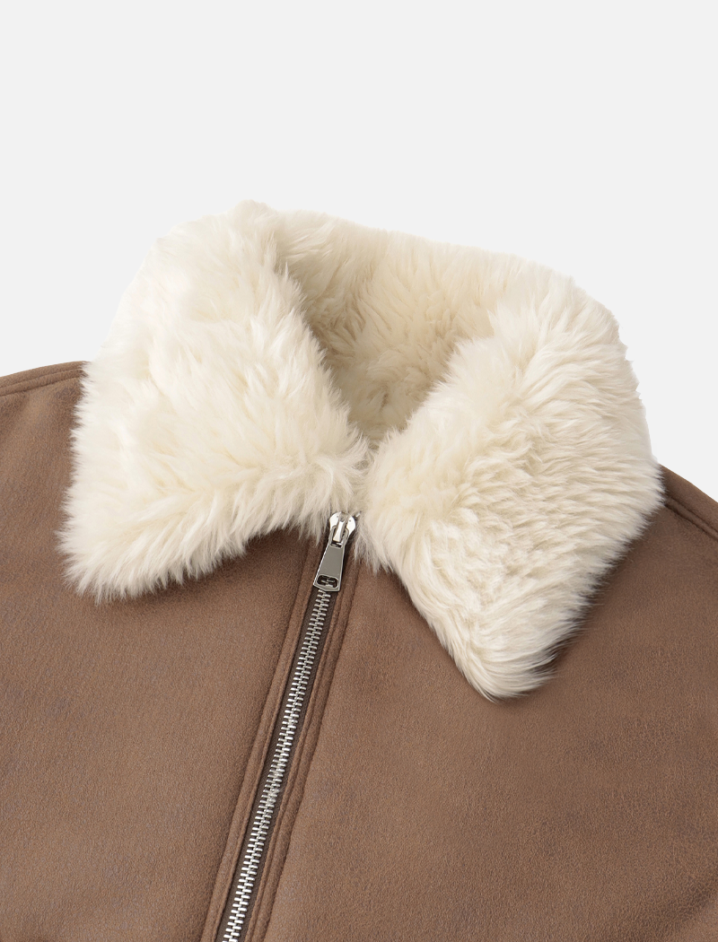 Fake mouton jacket Brown/Ivory