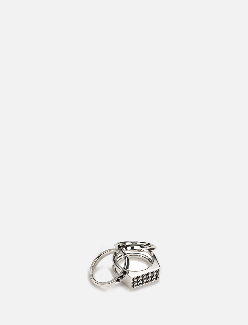 Over Culet Space Ring Set Black Diamond