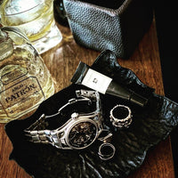 LEAD IN LEATHER TRAY / PLANE